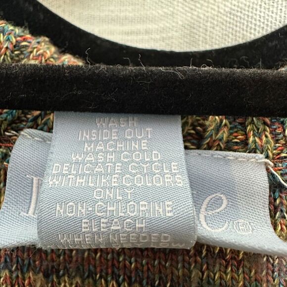 2/$30 Liz & Me Colorful Cowl Neck Sweater Womens 1X Stretch Office Rainbow - Picture 8 of 9